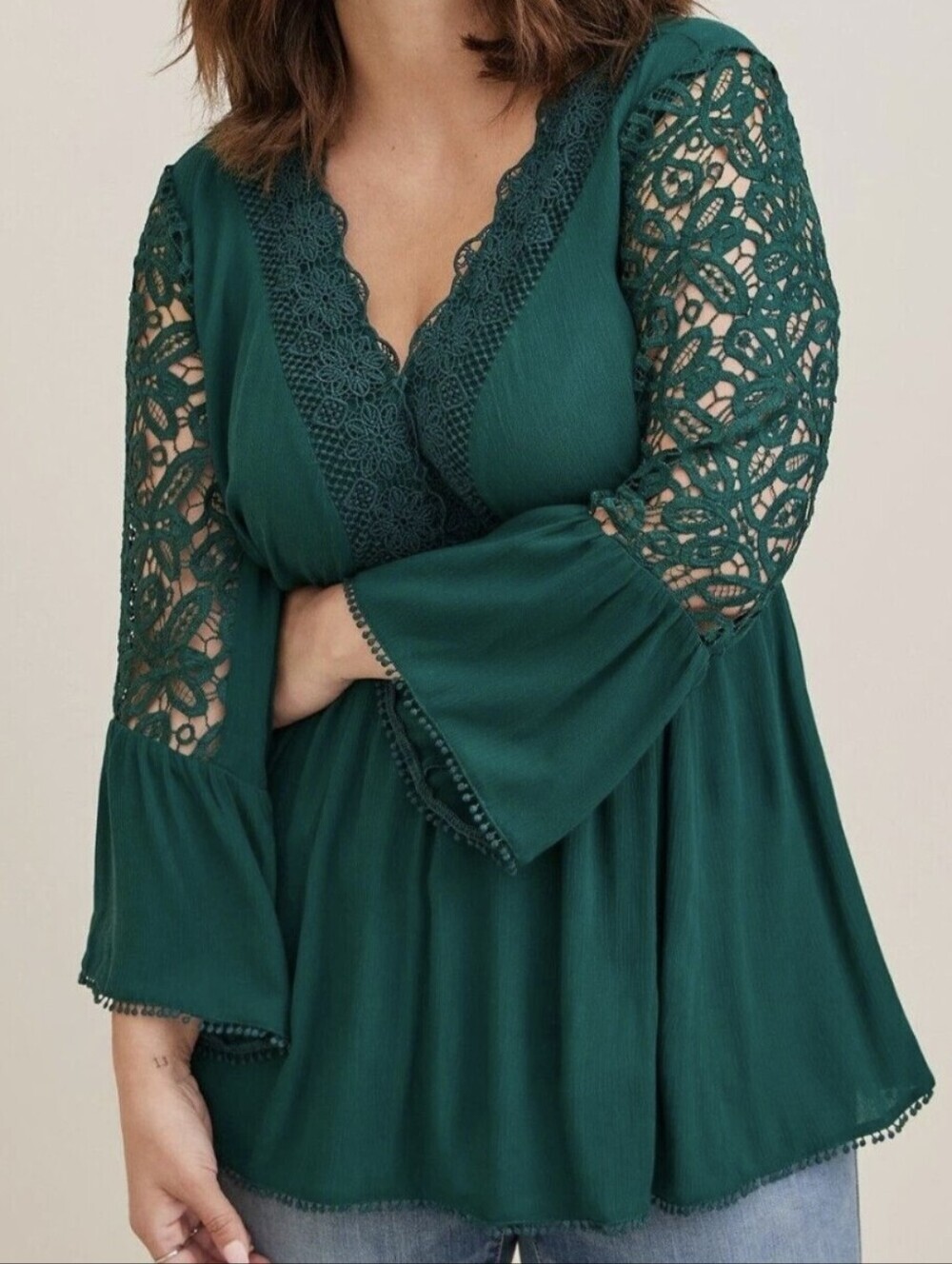 NWT Torrid Exclusive Lace Tunic Babydoll Top 100% Rayon NEW Size 2 (18/20)